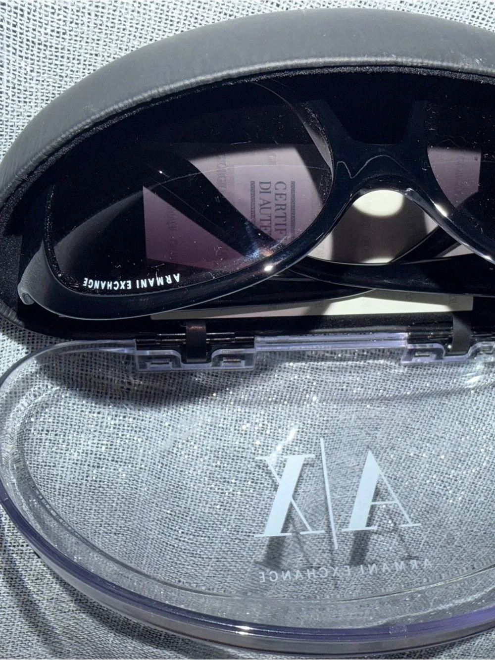 Authentic Vintage Armani Exchange Women's Sunglasses with Clear Graphic Case